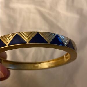 Gold and Blue Lia Sophia Bangle Bracelet